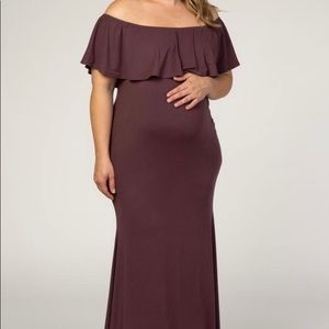 PinkBlush Off Shoulder Mermaid Maternity Gown